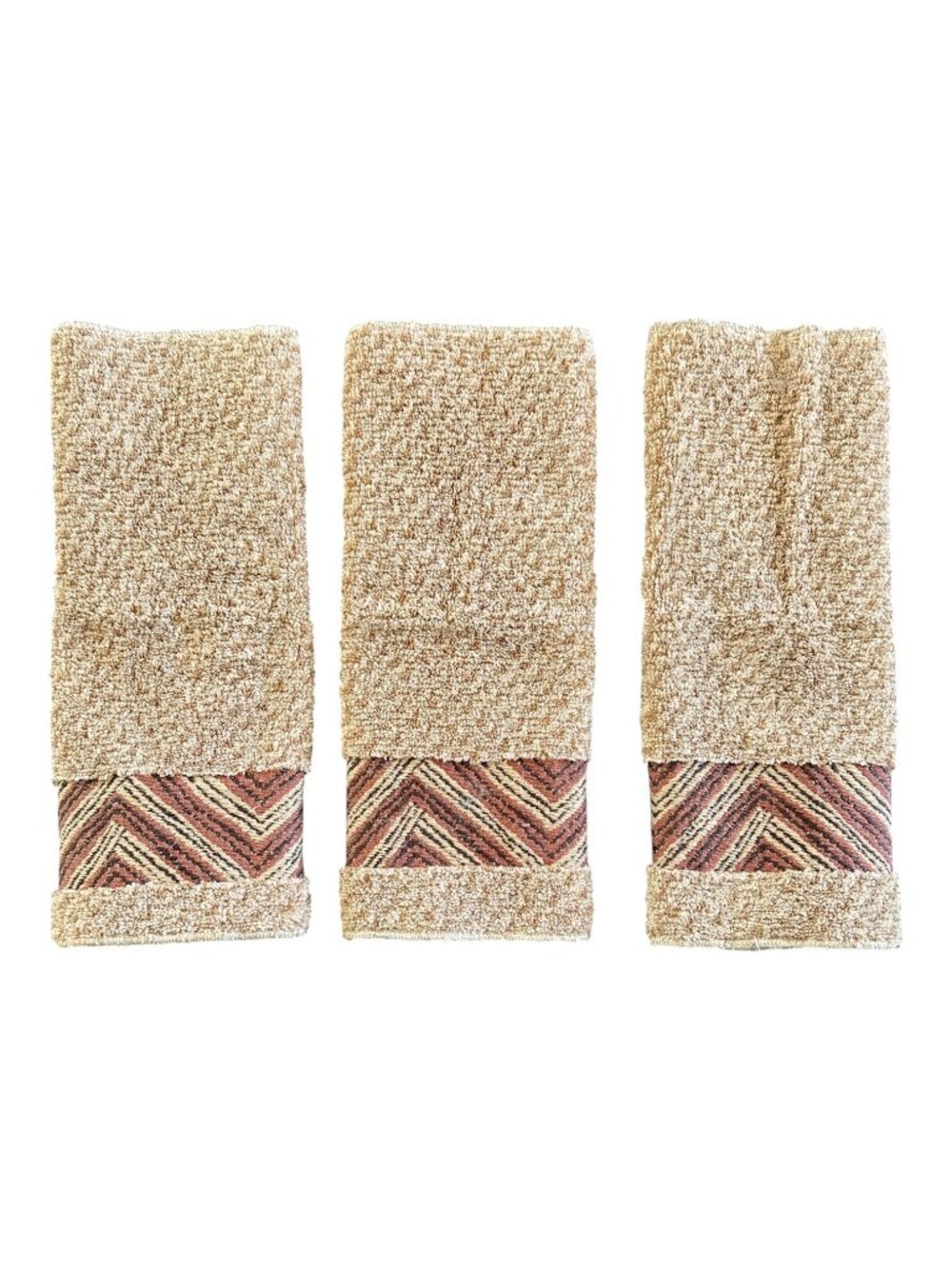 Vintage Ralph Lauren Wash Cloth Set Of Three Chevron Trim